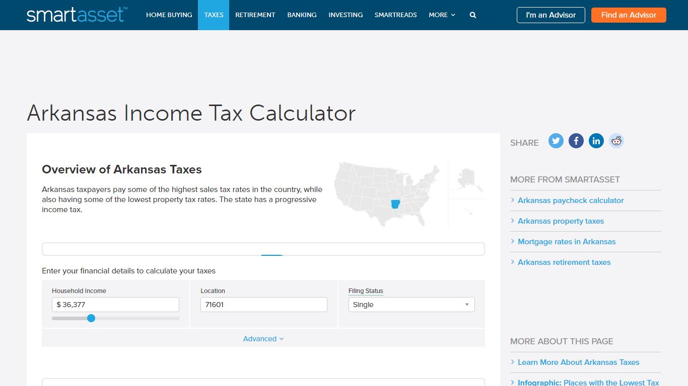 Arkansas Income Tax Calculator - SmartAsset